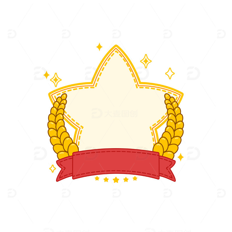 五角星麦穗边框