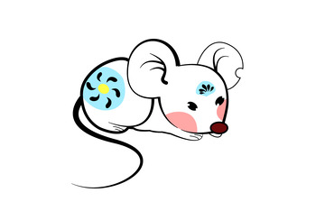 手绘可爱小老鼠