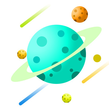 卡通手绘星球元素
