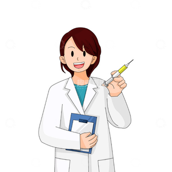 源文件下载【趣麦麦图】拿病历文件针筒的女医生