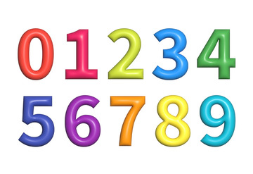 AI膨胀效果彩色数字