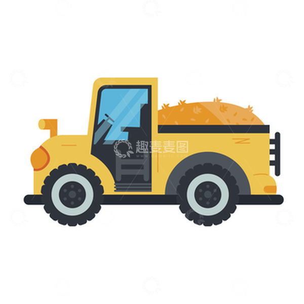 源文件下载【趣麦麦图】小麦收割机元素