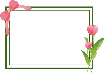 展板宣传栏小清新郁金香蝴蝶结边框