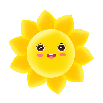卡通太阳可爱笑脸元素