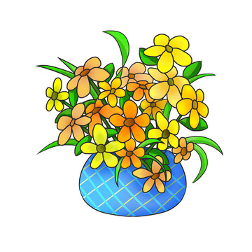 插花艺术手绘插画花卉