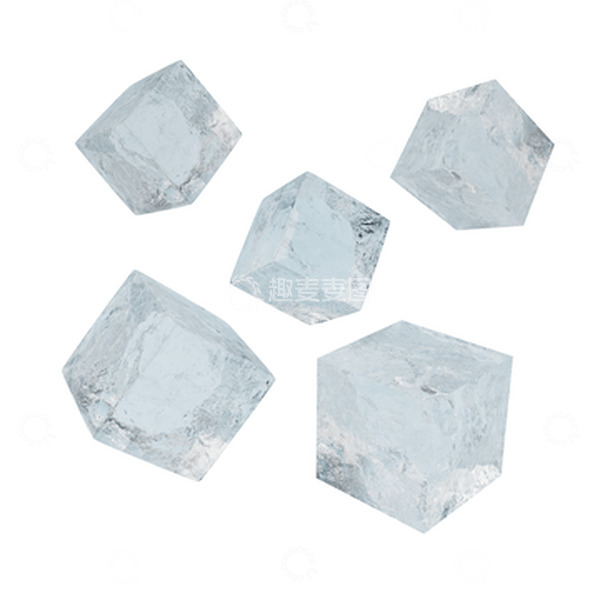 源文件下载【趣麦麦图】3D立体冰块免扣模型
