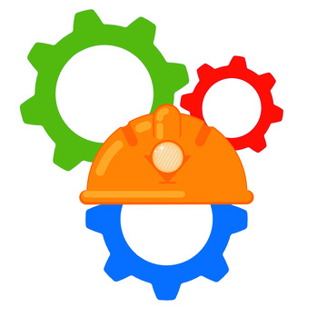 劳动节工人齿轮安全帽