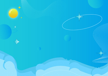 小清新浅色简约黄色星球背景