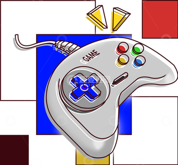 源文件下载【趣麦麦图】卡通手绘游戏机手柄