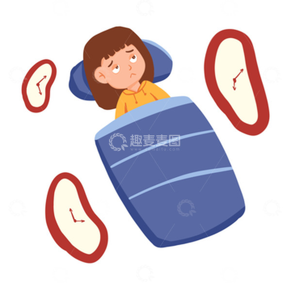 源文件下载【趣麦麦图】卡通手绘通宵失眠元素