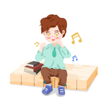 唱歌音乐节练习歌喉的孩童