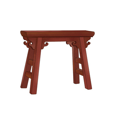 古凳 古风插画 古代凳子