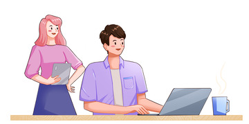 商务办公男女工作对接上班