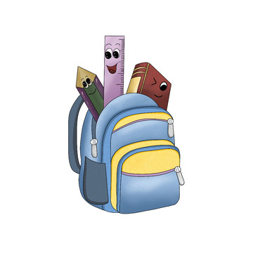 书包素材  文具插画