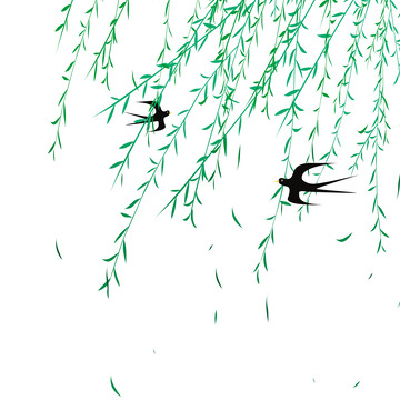 春天立夏植物花鸟树枝元素