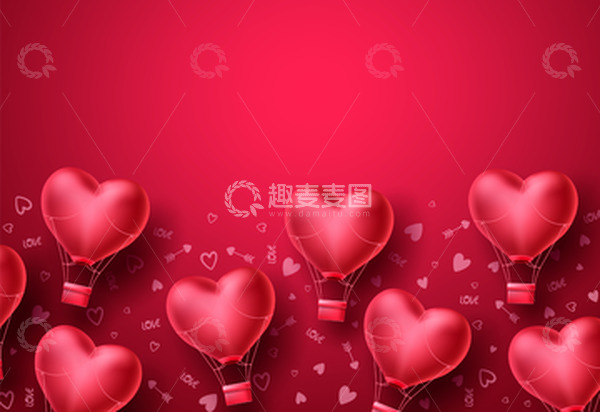 源文件下载【趣麦麦图】红色喜庆气球爱心节日情人节
