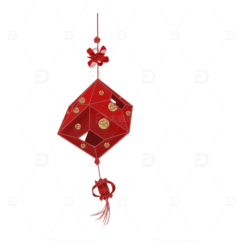 源文件下载【趣麦麦图】春节手工红灯笼