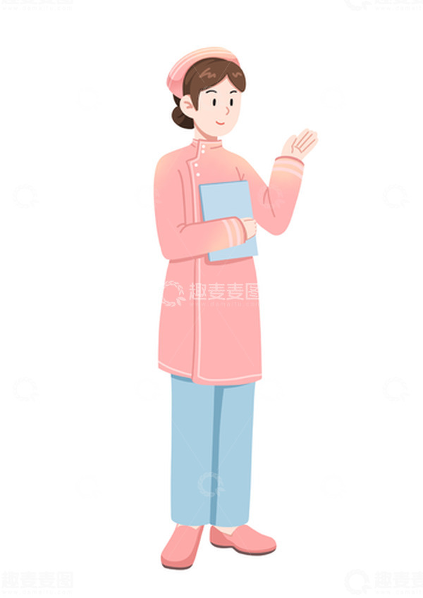 源文件下载【趣麦麦图】扁平护士卡通人物劳动节元素
