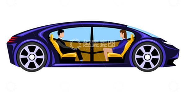 源文件下载【趣麦麦图】人工智能汽车无人驾驶AI智能卡通人物