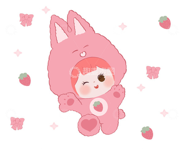 源文件下载【趣麦麦图】-可爱卡通兔子人偶