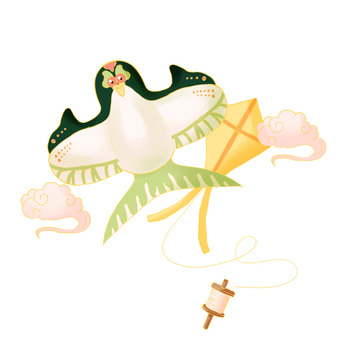 风筝燕子风筝放风筝祥云国潮国风