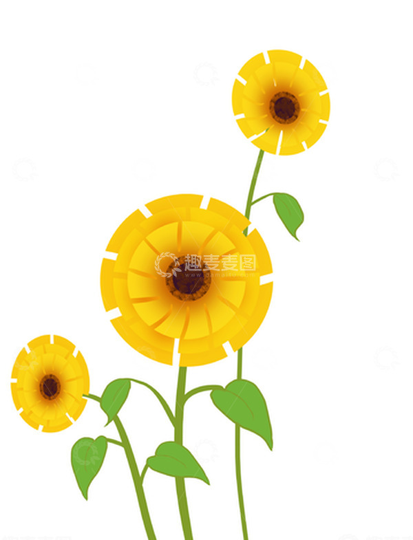 源文件下载【趣麦麦图】创意葵花菊花小元素