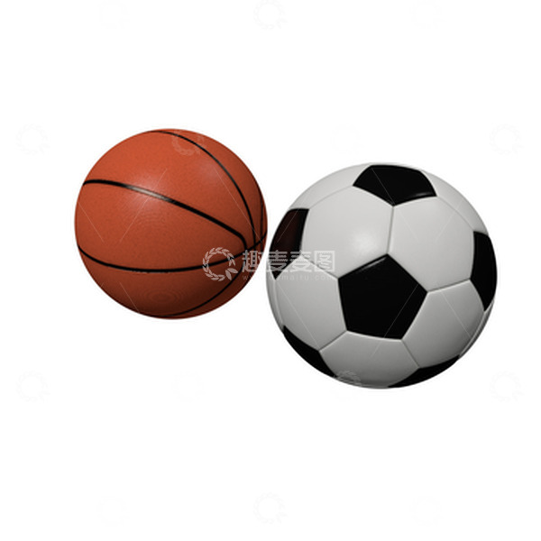 源文件下载【趣麦麦图】-足球，篮球，运动，体育，素材，3d