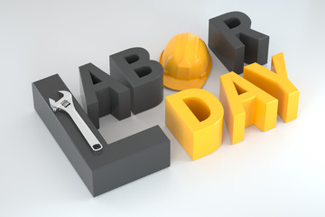 三维立体劳动节场景