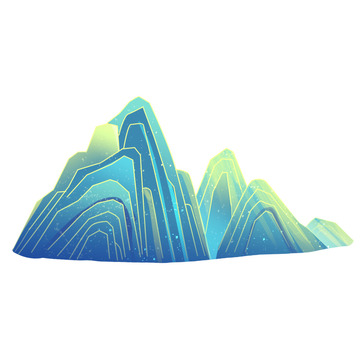 国潮山烫金线元素