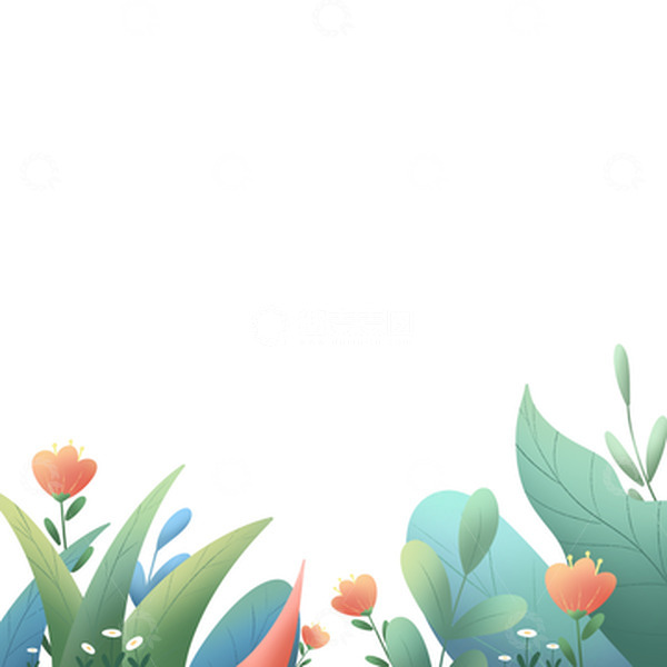 源文件下载【趣麦麦图】小清新手绘春天绿植花朵元素