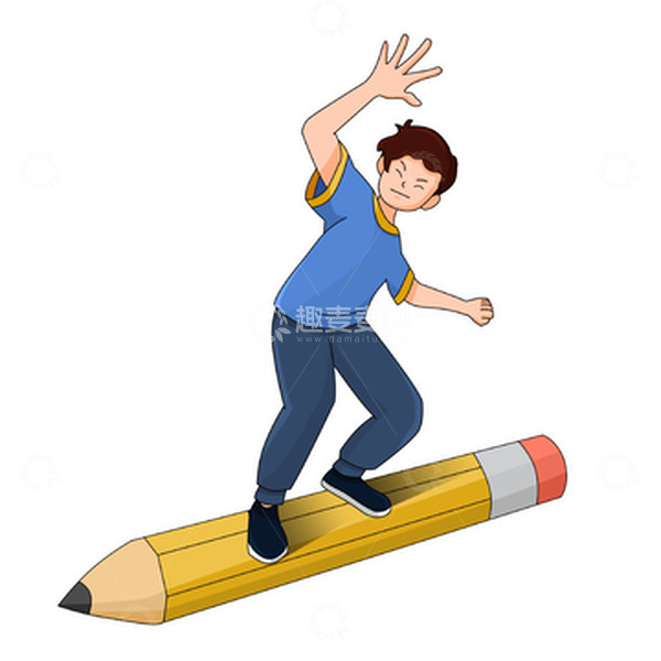 源文件下载【趣麦麦图】-青年节努力学习奋发向上的人物形象卡通图