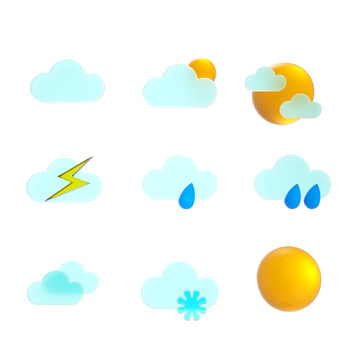 C4D天气图标建模