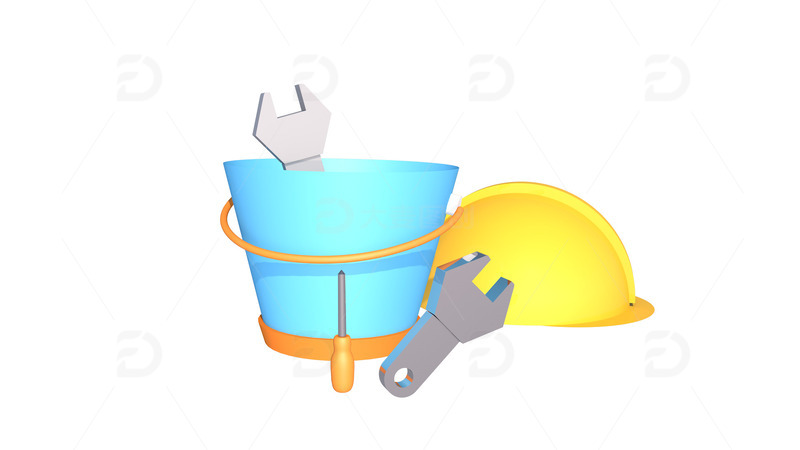 3D劳动节建模c4d元素