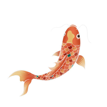 水彩风肌理锦鲤喜庆鱼