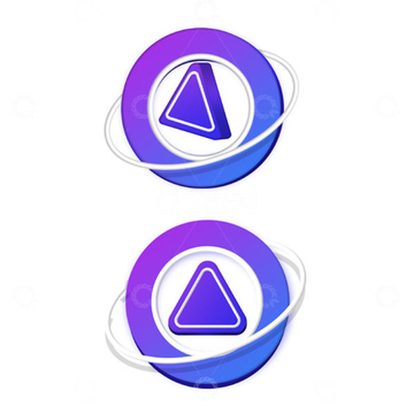 源文件下载【趣麦麦图】蓝紫科技感播放图标