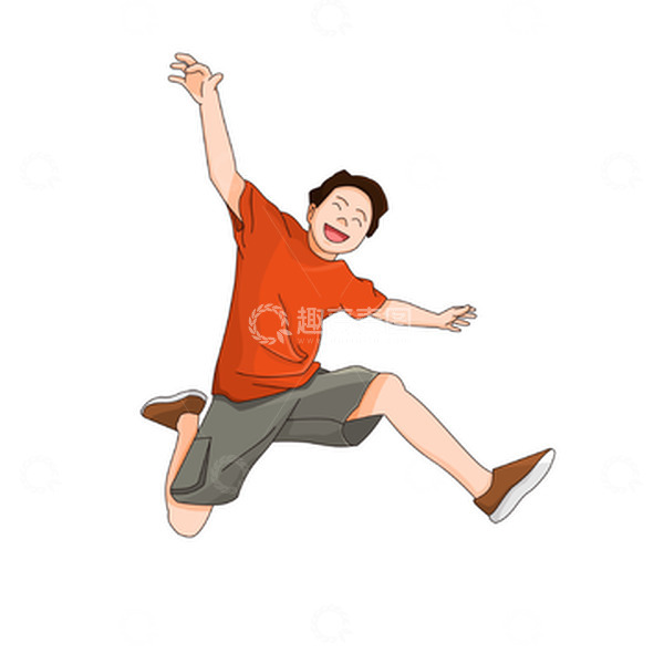源文件下载【趣麦麦图】夸张跳跃动作的人物素材
