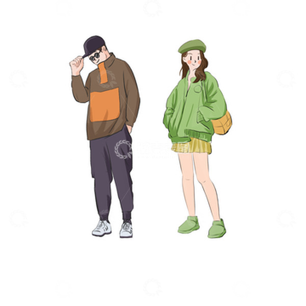 源文件下载【趣麦麦图】青春潮流青年手绘图