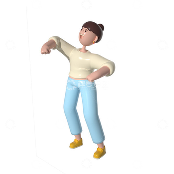 源文件下载【趣麦麦图】3D立体青年节欢呼呐喊人物