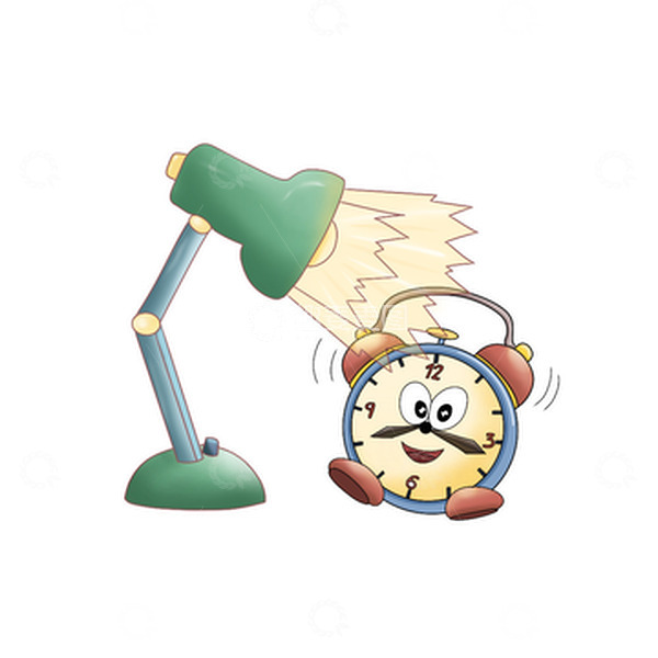 源文件下载【趣麦麦图】手绘台灯 闹钟 免抠