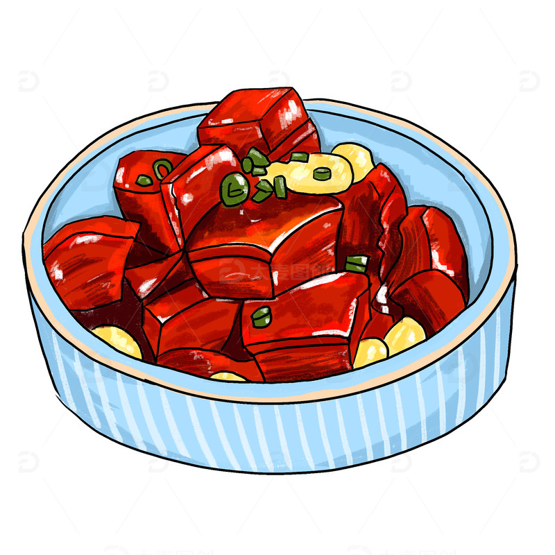 源文件下载【趣麦麦图】-手绘卡通红烧肉