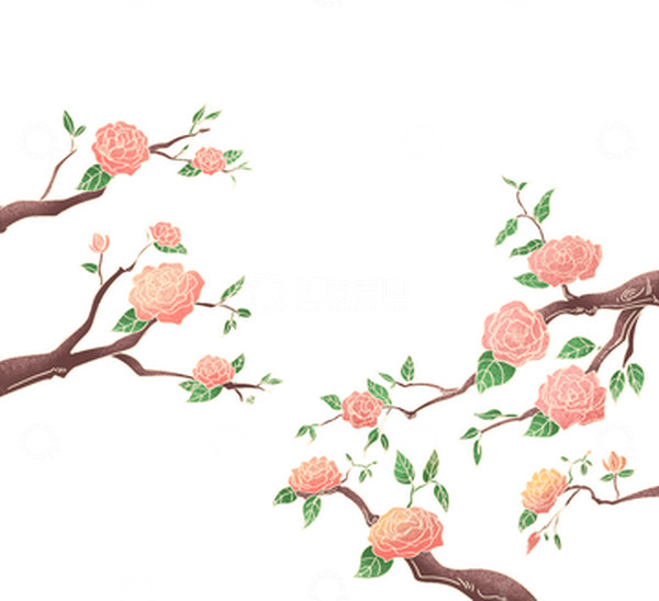 源文件下载【趣麦麦图】-春天粉色花朵元素