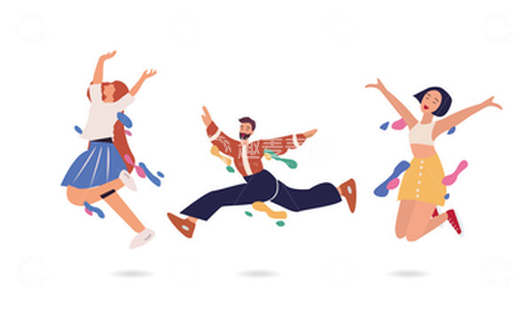 源文件下载【趣麦麦图】五四青年节青春活力欢呼跳跃