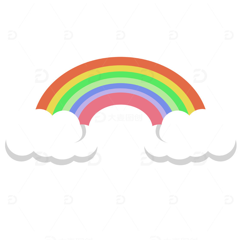 源文件下载【趣麦麦图】卡通简约彩虹矢量元素