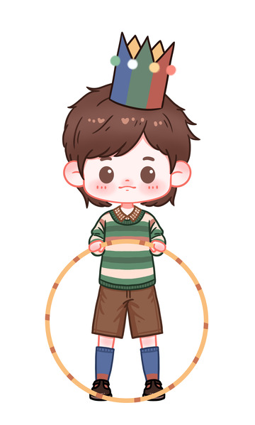 可爱Q版男孩全身