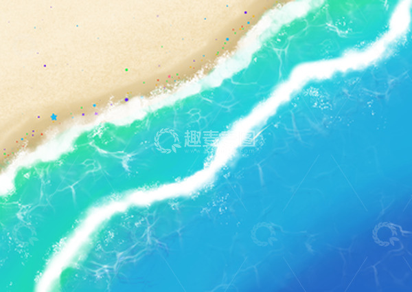 源文件下载【趣麦麦图】-海边沙滩手绘
