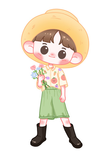 可爱Q版男孩全身手绘