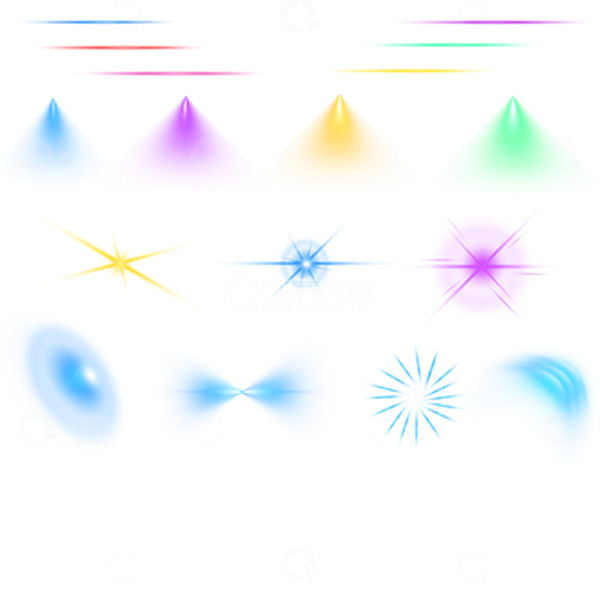 源文件下载【趣麦麦图】线性光效光晕效果