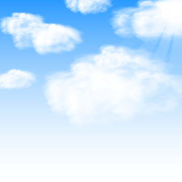 小清新蓝天白云手绘装饰元素