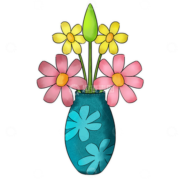 源文件下载【趣麦麦图】-陶瓷花瓶插花装饰家居