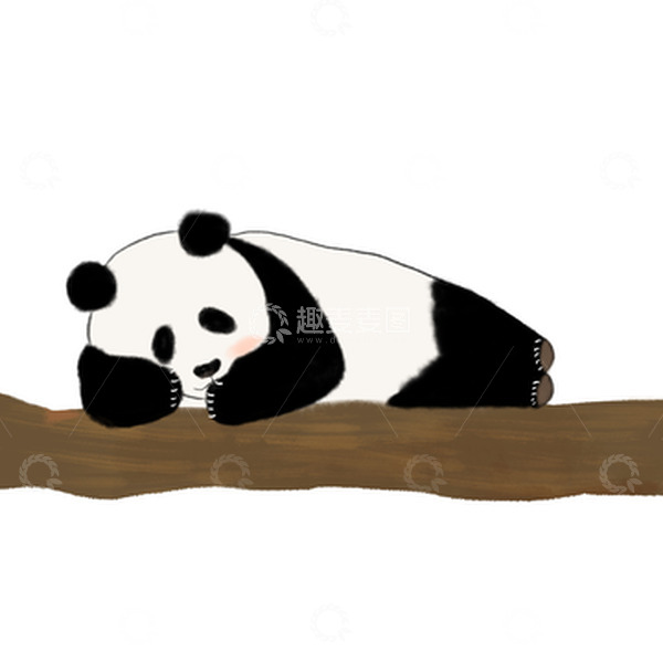 源文件下载【趣麦麦图】国宝熊猫睡觉春天动物